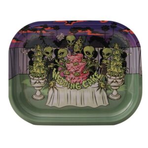 Best Buds Thin Box Rolling Tray with Storage Wedding Cake