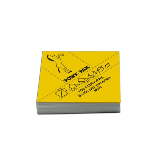 Seals voorgevouwen klein 100x verpakkingsseals op velletjes